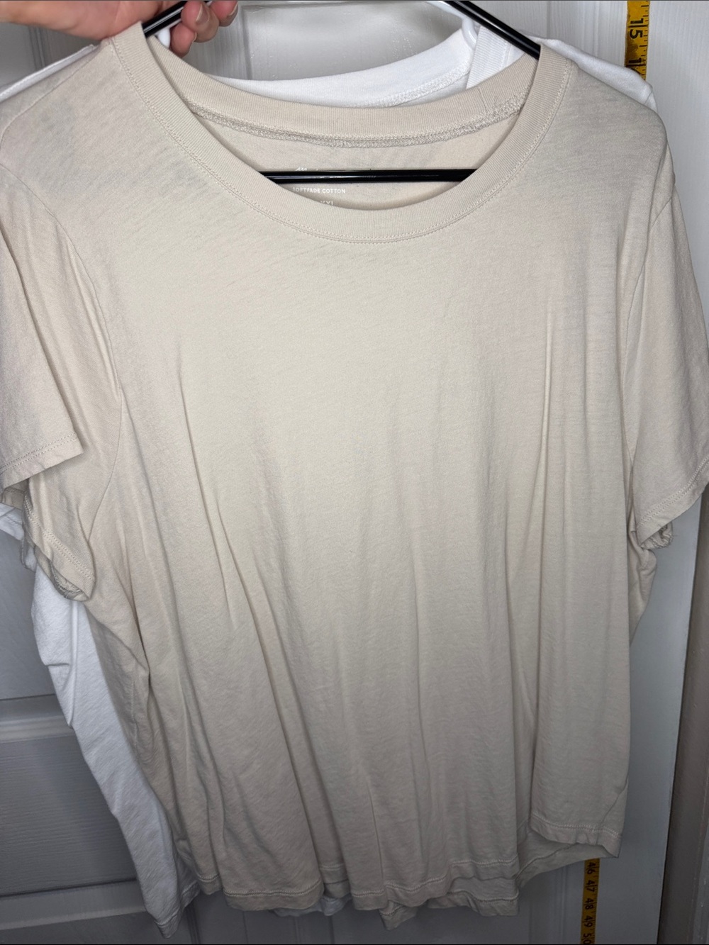 2 Madewell Short Sleeve Crew Neck Tee in Light Cream
